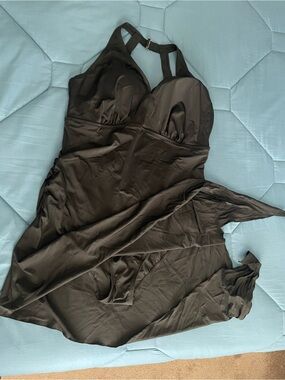 Swimsuits4all Black Halter Neck Sarong style bathing suit